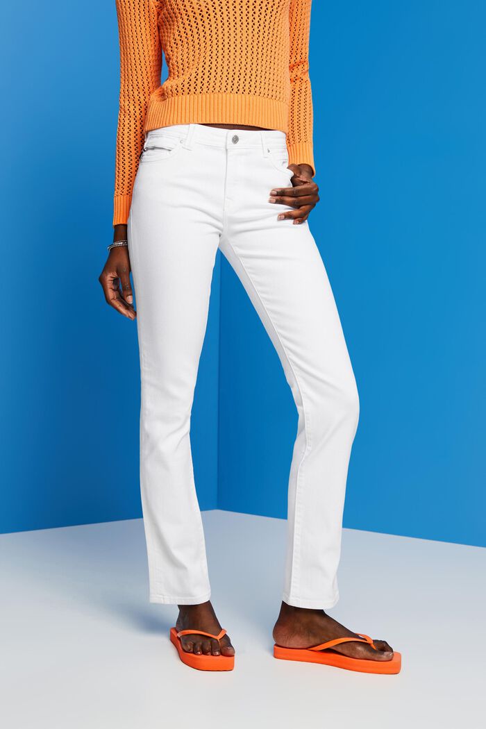 Jeans with zipper detail, WHITE, detail image number 0