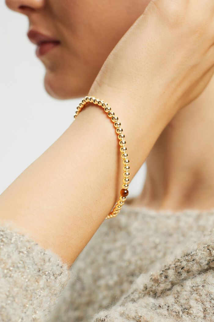 Stretchy bracelet with semi-precious stone