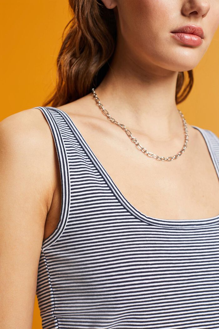 Striped cotton tank top, NAVY, detail image number 2