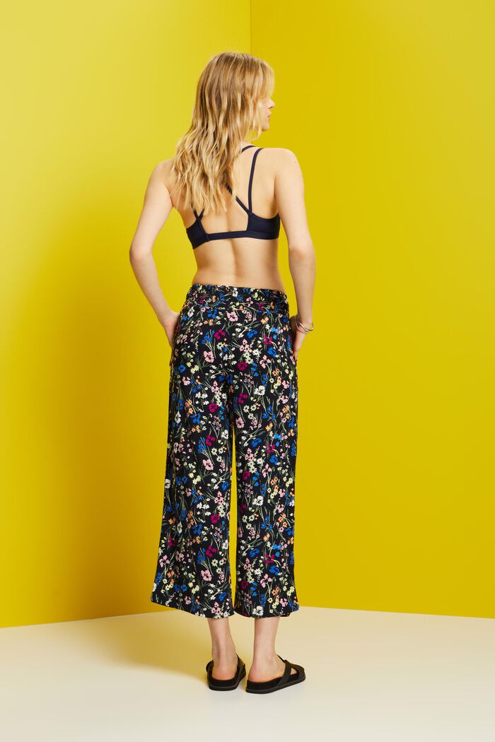 Printed pull-on culotte, NAVY, detail image number 3