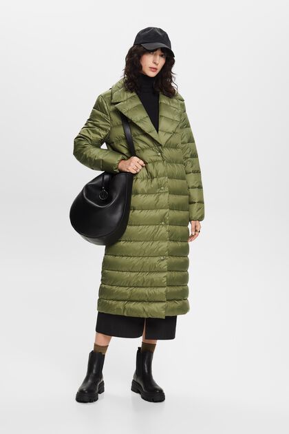 Recycled: quilted coat with lapel