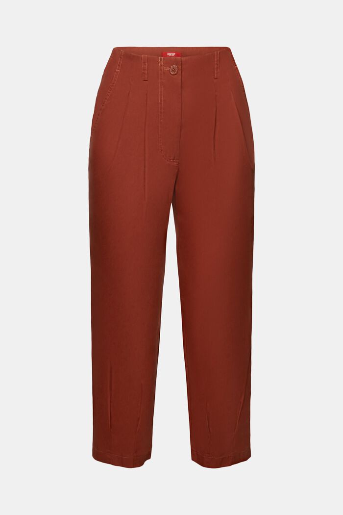 Cropped chino trousers, RUST BROWN, detail image number 7