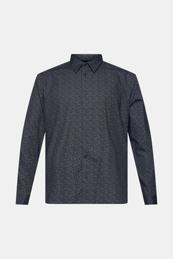 Patterned slim fit cotton shirt, BLACK, detail image number 5