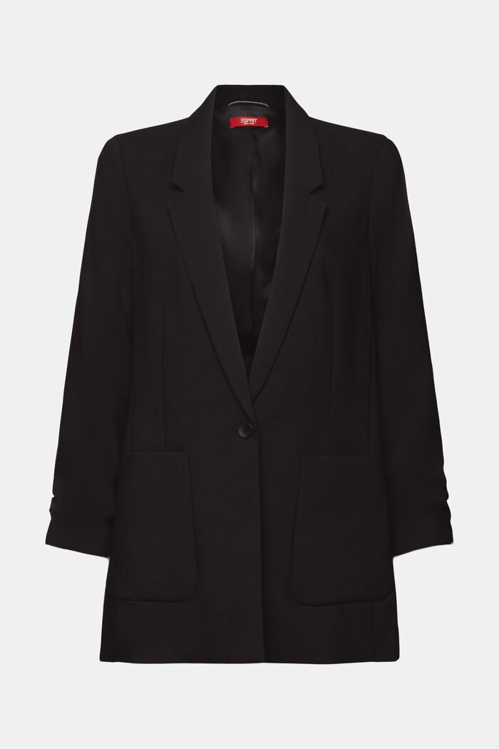 Blazer with draped sleeves, BLACK, detail image number 6