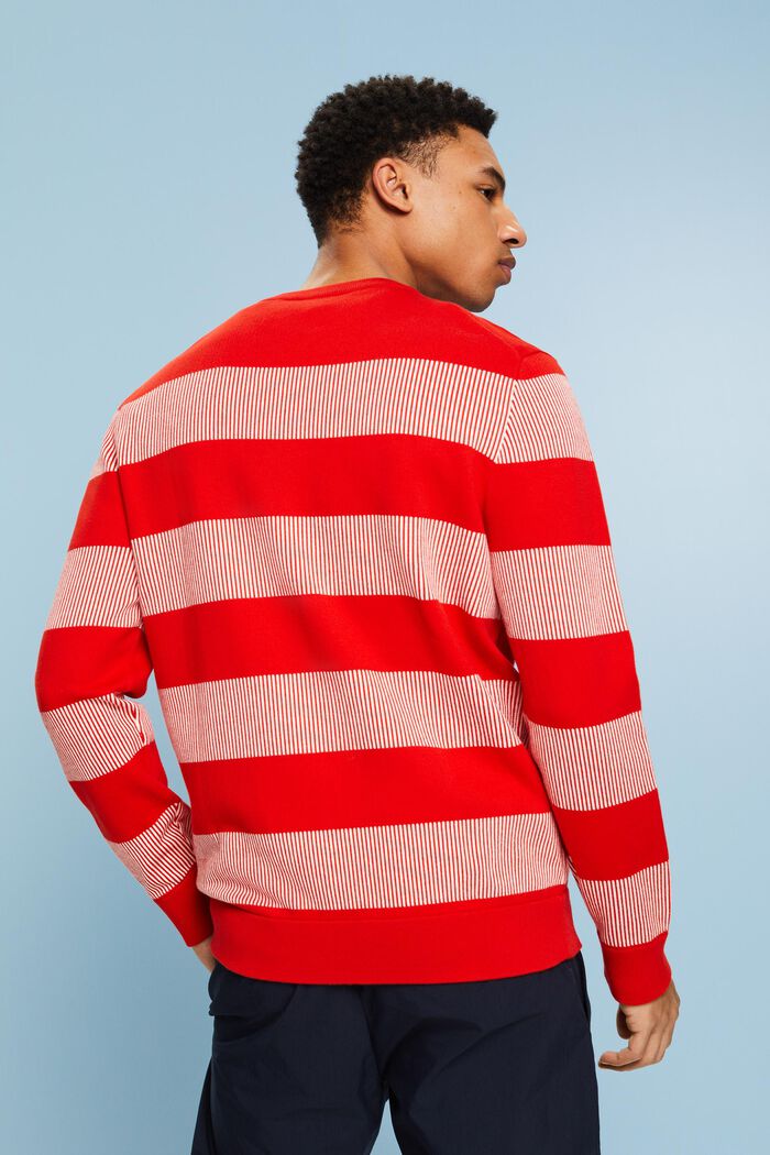 Striped Rib-Knit Sweater, RED, detail image number 2
