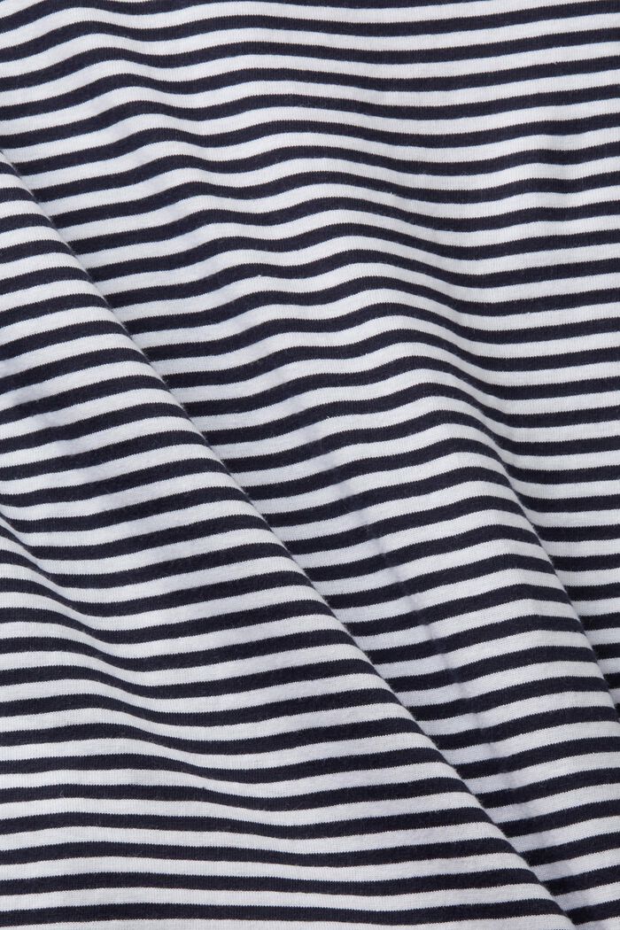 Striped cotton t-shirt with embroidered motif, NAVY, detail image number 5