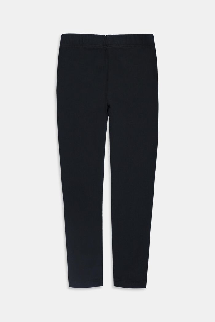 Basic stretch cotton leggings, BLACK, detail image number 1
