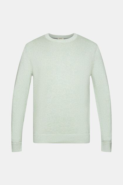 Sustainable cotton knit jumper, LIGHT AQUA GREEN, overview