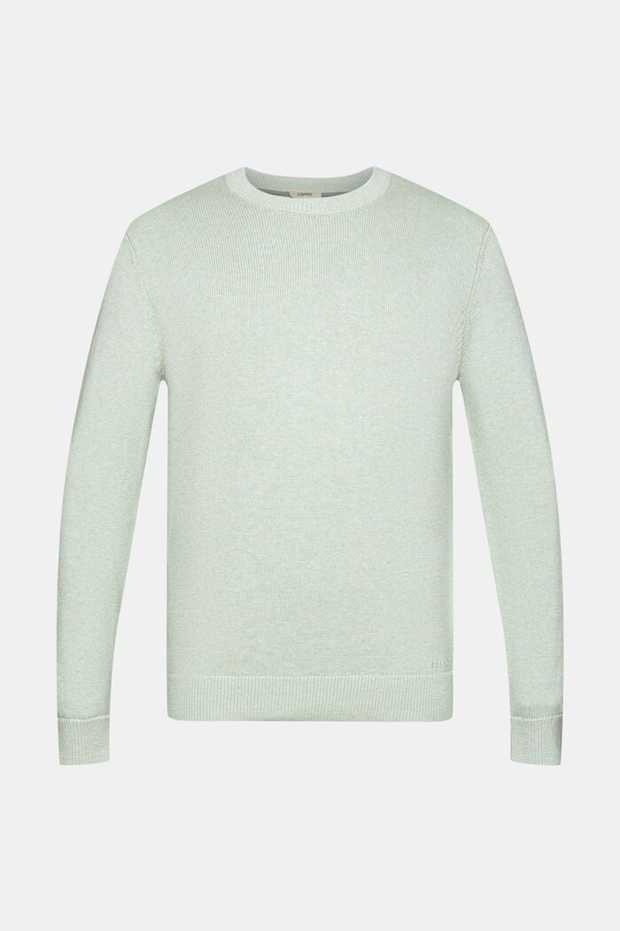 Sustainable cotton knit jumper, LIGHT AQUA GREEN, detail image number 7