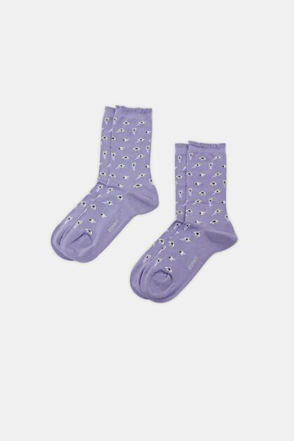 2-Pack Floral Knit Socks
