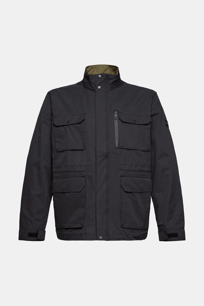 Between-seasons jacket made of blended organic cotton, BLACK, overview
