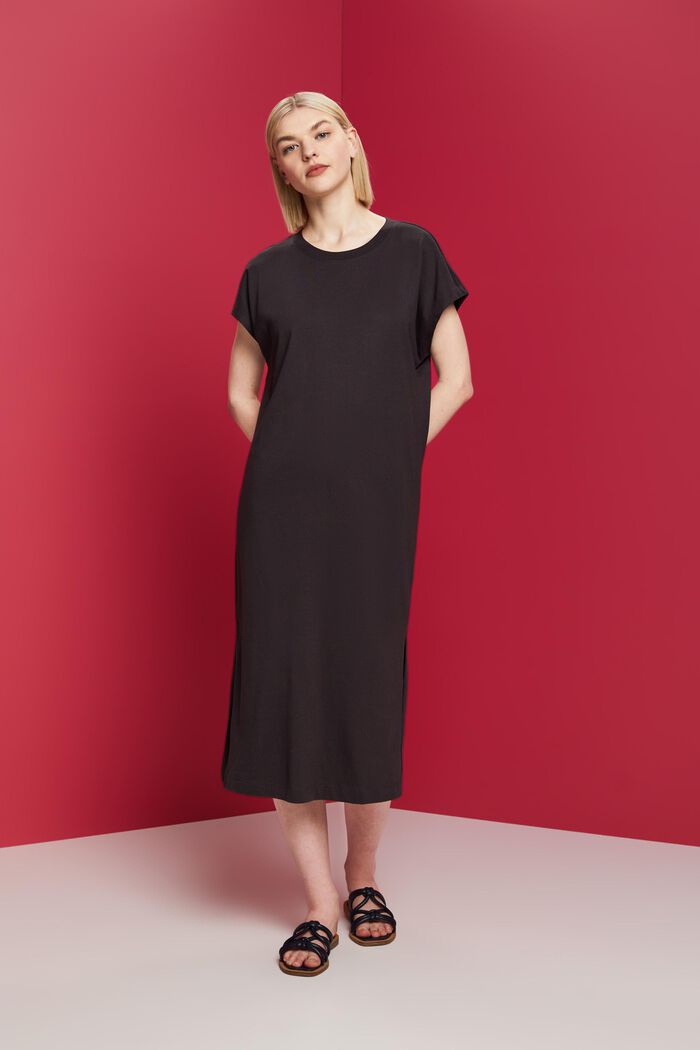 Jersey midi dress, ANTHRACITE, detail image number 0