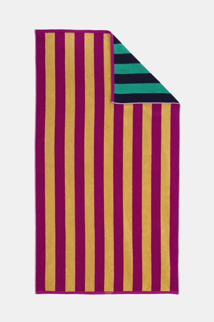 Beach towel in double faced striped design, CRANBERRY, detail image number 3