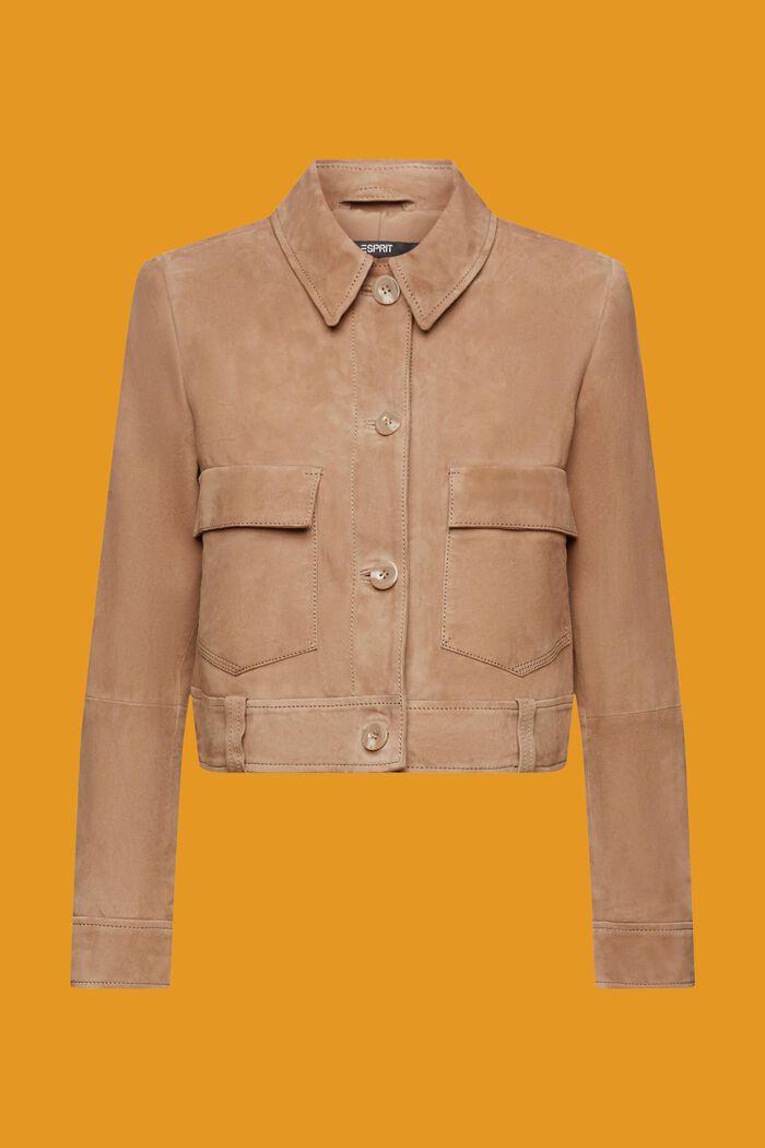 Suede leather jacket, TAUPE, detail image number 5