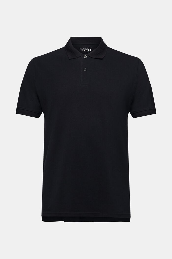 Cotton Pique Polo Shirt, BLACK, detail image number 6