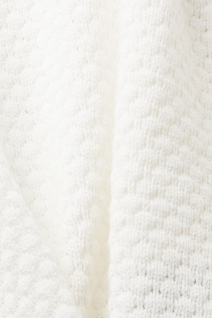 Textured knit jumper, cotton blend, OFF WHITE, detail image number 5