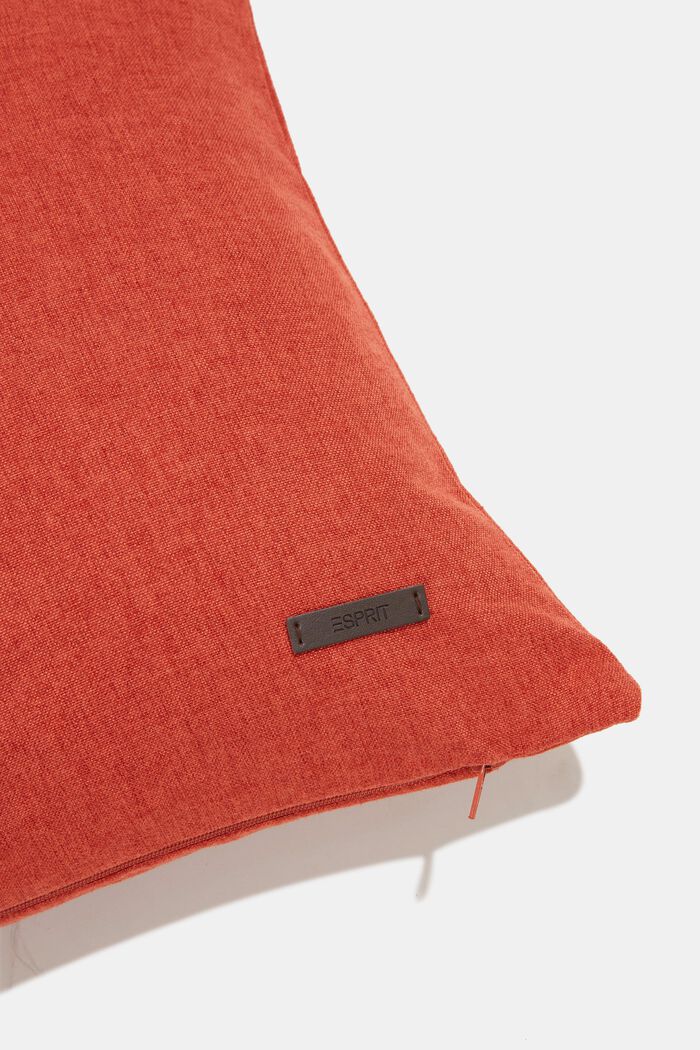 Material mix cushion cover with micro-velvet, RUST, detail image number 1