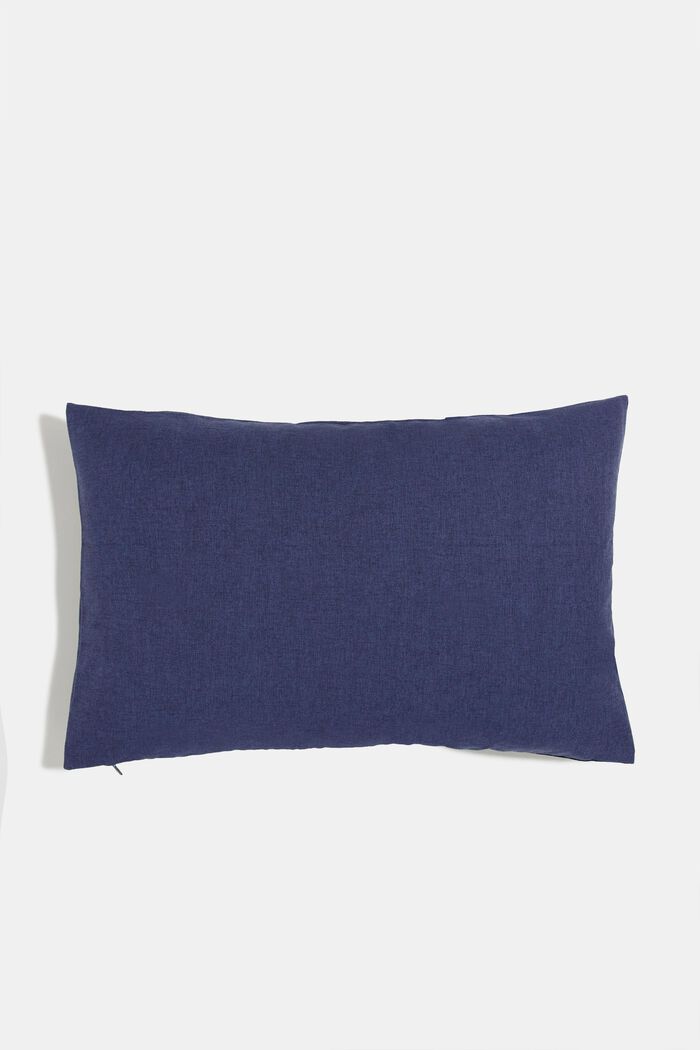 Mixed material cushion cover with micro-velvet, NAVY, detail image number 2