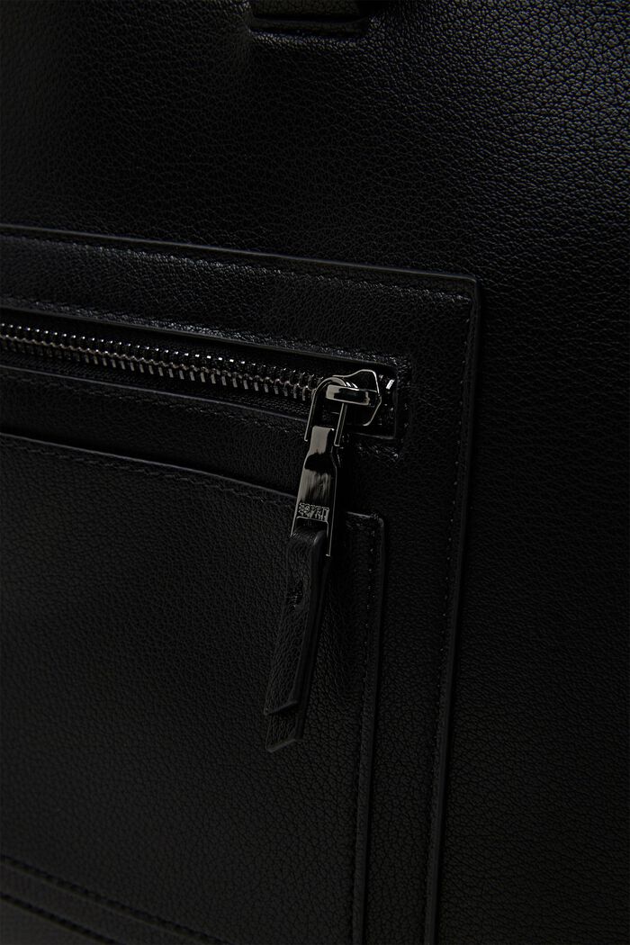 Faux leather tote bag, BLACK, detail image number 1