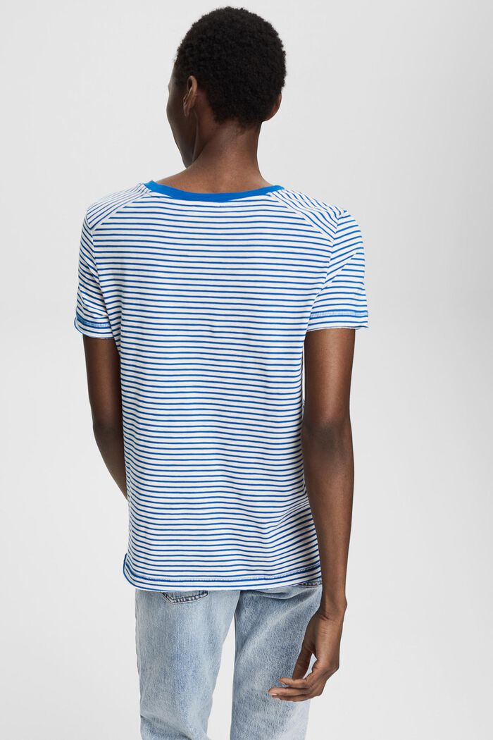 Striped cotton T-shirt, BLUE, detail image number 3