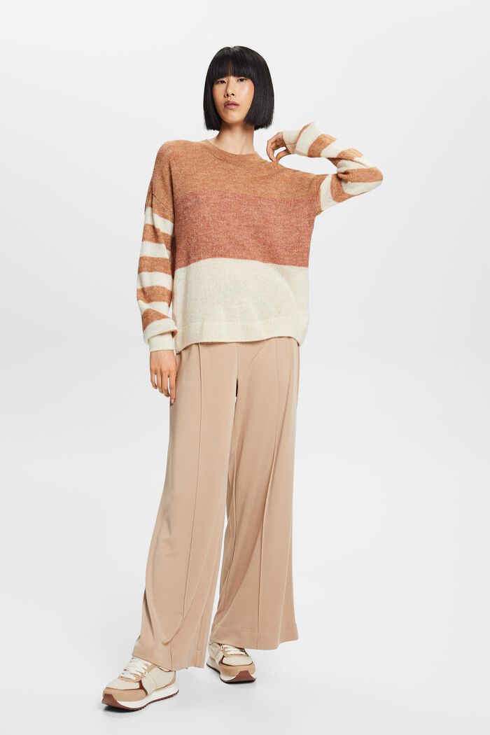 Colour block jumper, wool blend, CARAMEL, detail image number 0