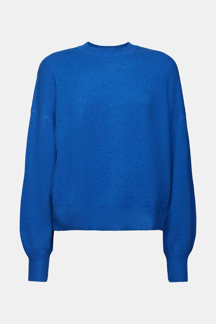 Wool Blend Crewneck Sweater, BRIGHT BLUE, detail image number 6