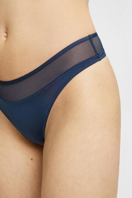 String thong with mesh waistband