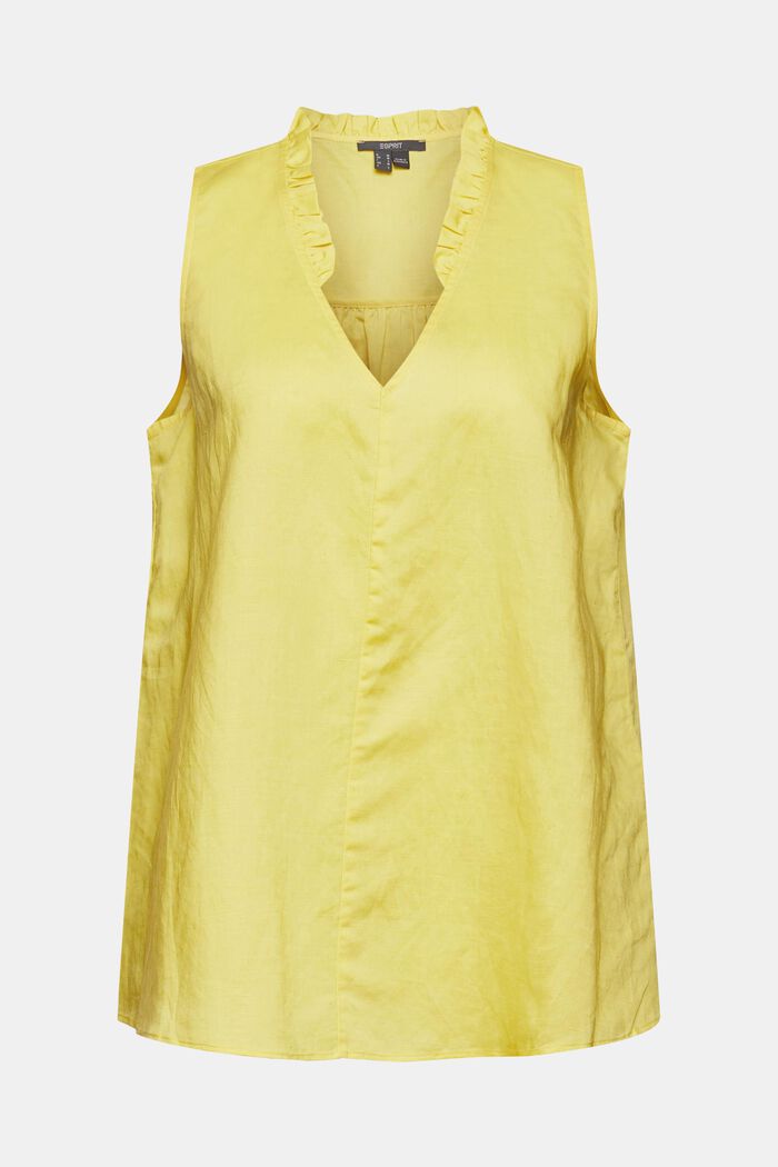 Blouse in blended linen, SUNFLOWER YELLOW, detail image number 6