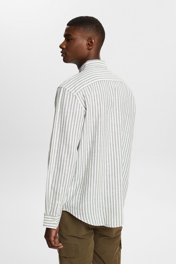 Striped Cotton Poplin Shirt, LIGHT KHAKI, detail image number 2