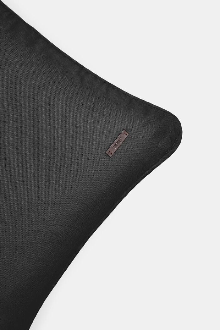Cushion cover made of 100% cotton, BLACK, detail image number 1