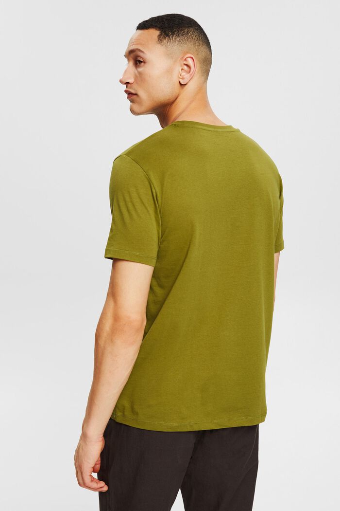 Jersey T-shirt with a logo print, LEAF GREEN, detail image number 3