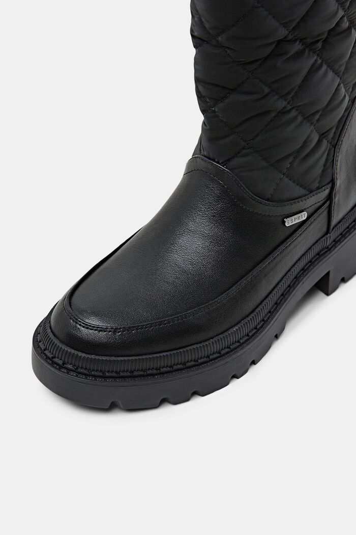 Padded Faux Leather Boots, BLACK, detail image number 3