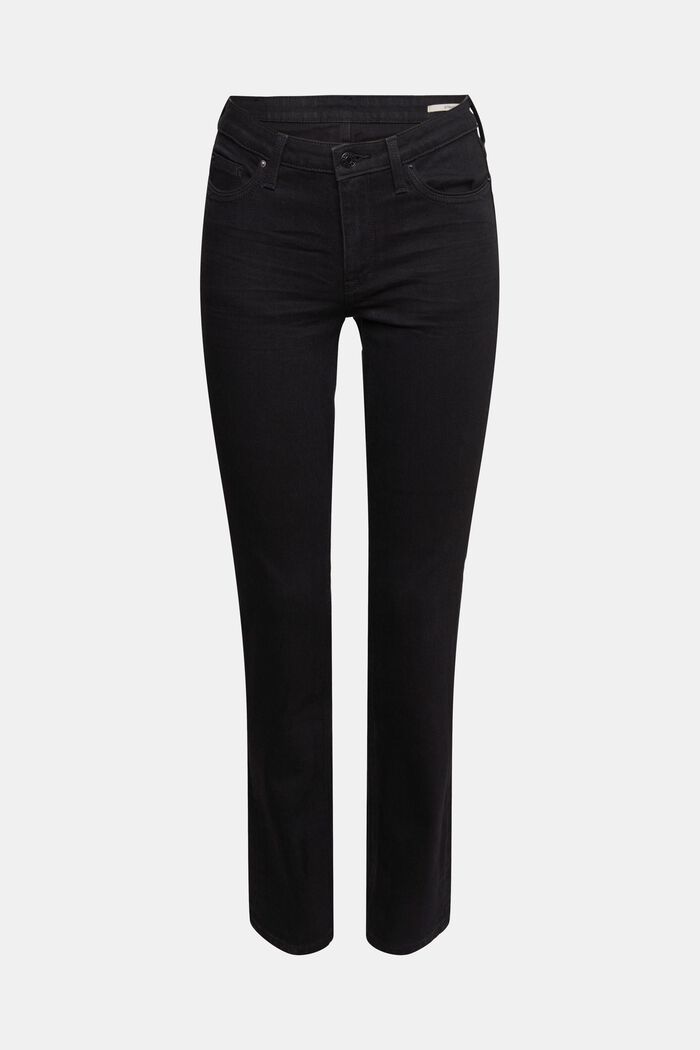 Straight leg stretch jeans, BLACK RINSE, detail image number 8
