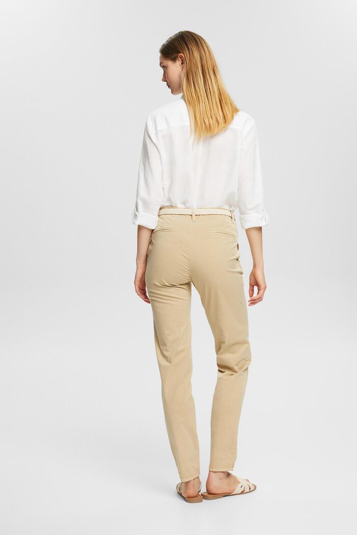 Chinos with braided belt, SAND, detail image number 3