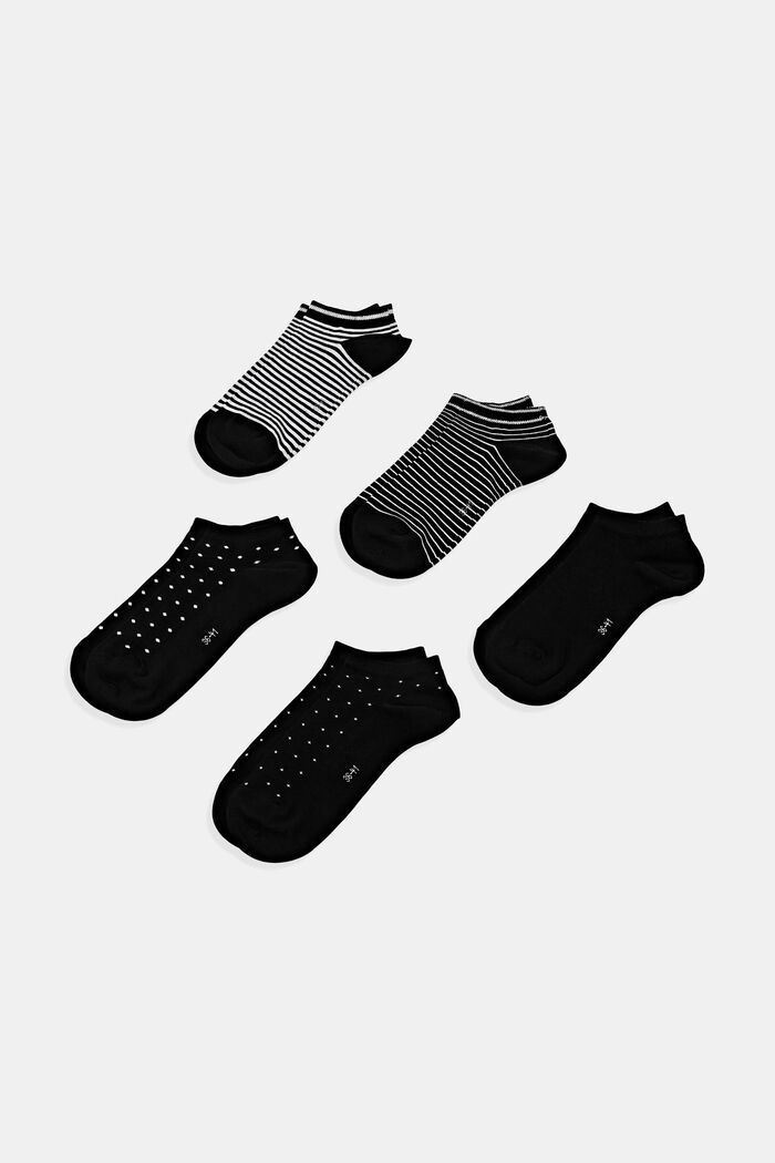 5-pack of trainer socks, organic cotton, BLACK, detail image number 0