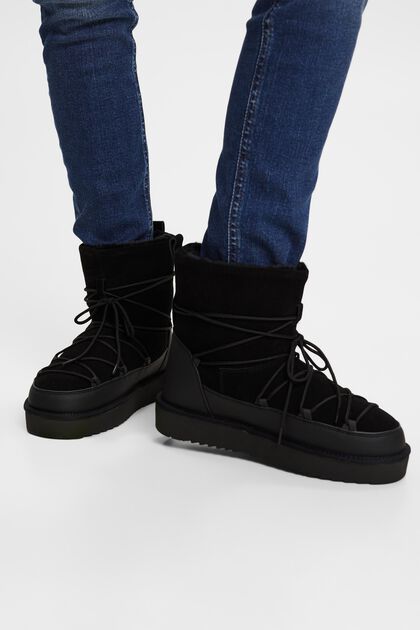 Suede Lace-Up Boots
