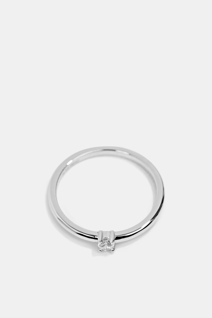 Ring with zirconia, sterling silver