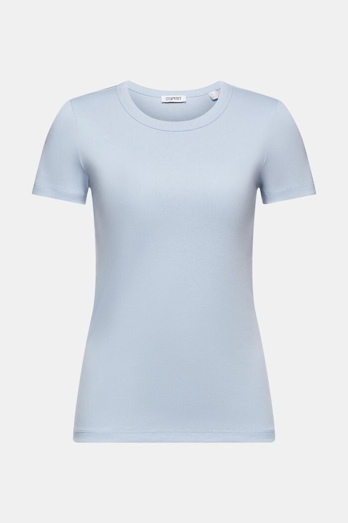 Cotton Short-Sleeve T-Shirt, LIGHT BLUE, detail image number 6