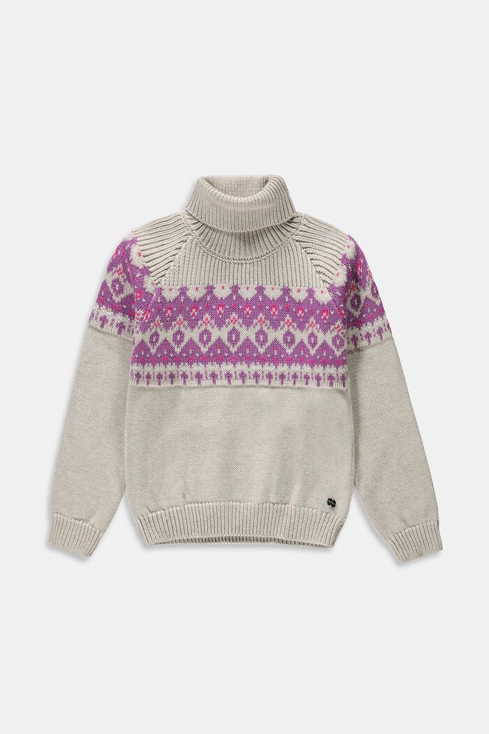 Polo-neck jumper with Scandinavian pattern