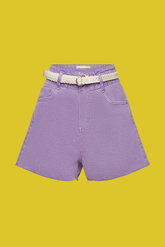 Cut-off denim shorts, PURPLE, detail image number 7