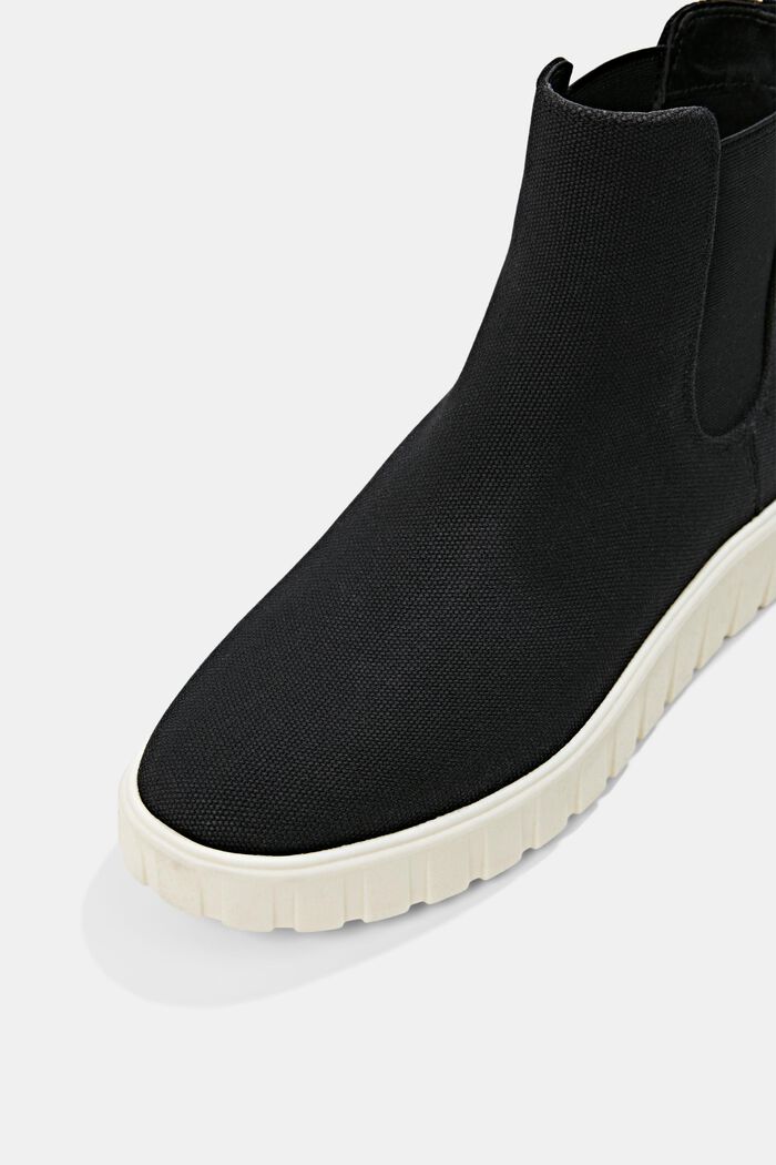 Canvas ankle boots with a wide sole, BLACK, detail image number 4