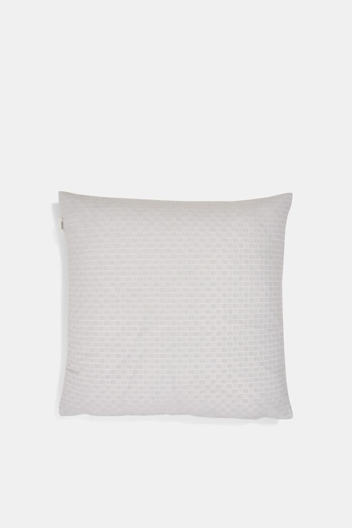 Recycled: Cushion cover with a 3D check pattern, LIGHT GREY, detail image number 2