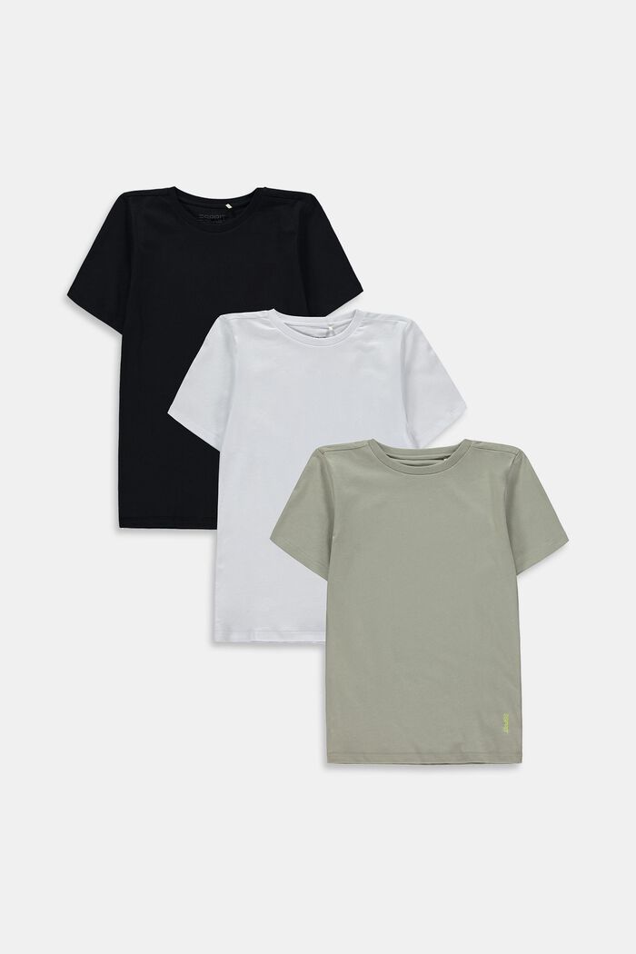 3-pack of pure cotton t-shirts, WHITE, detail image number 0