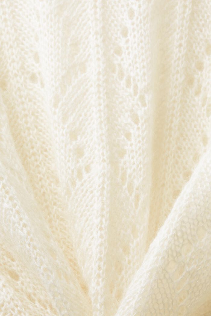 Open-Knit Wool-Blend Sweater, ICE, detail image number 6