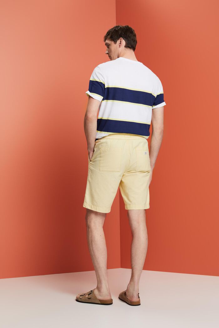 Pull-on twill shorts, 100% cotton, DUSTY YELLOW, detail image number 3