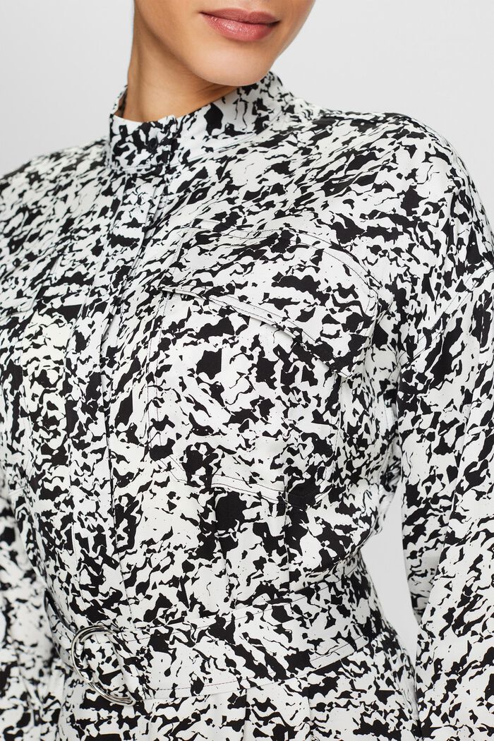 Printed Satin Shirtdress, ICE, detail image number 3