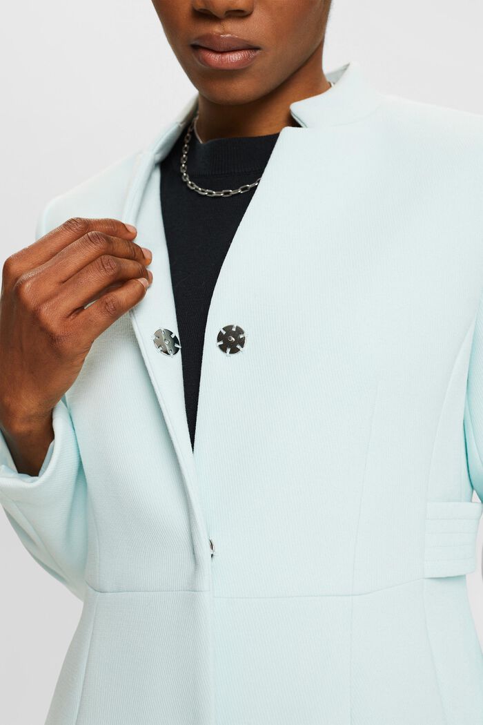 Waisted coat with inverted lapel collar, LIGHT AQUA GREEN, detail image number 2