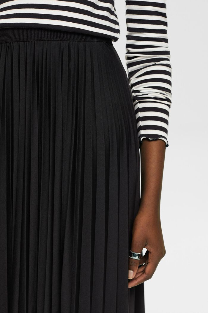 Pleated midi skirt, BLACK, detail image number 2