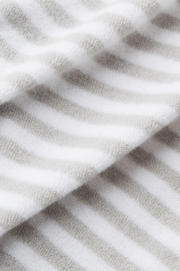 Striped terry cloth bathrobe with hood, STONE, detail image number 4