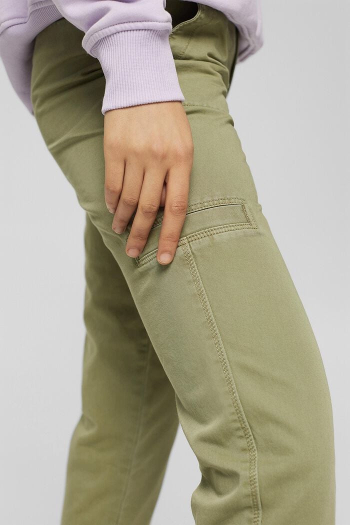 Capri trousers in pima cotton, LIGHT KHAKI, detail image number 0